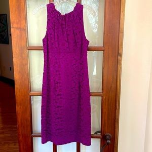 Trina Turk Purple Eyelet Midi Dress